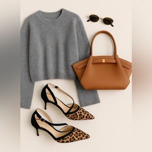 Animal print pointy heel stilettos 10